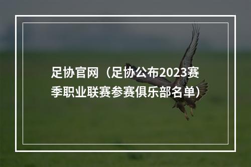 足协官网（足协公布2023赛季职业联赛参赛俱乐部名单）