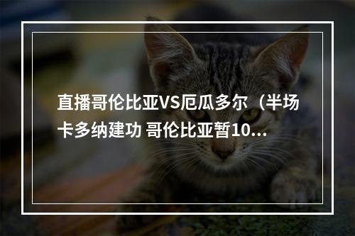 直播哥伦比亚VS厄瓜多尔（半场卡多纳建功 哥伦比亚暂10厄瓜多尔）