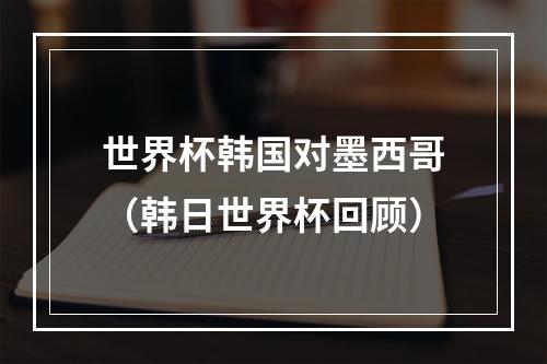 世界杯韩国对墨西哥（韩日世界杯回顾）