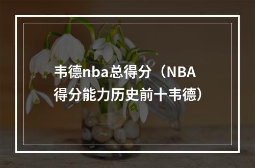 韦德nba总得分（NBA得分能力历史前十韦德）