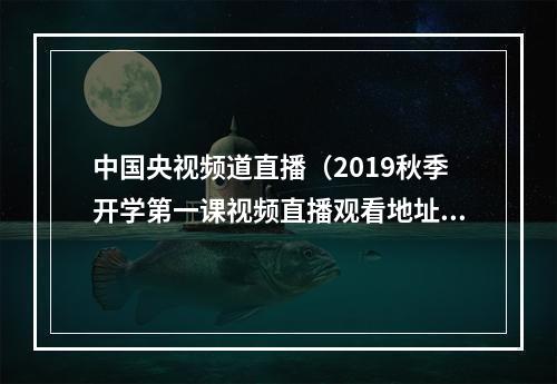中国央视频道直播（2019秋季开学第一课视频直播观看地址 CCTV1央视一套直播入口）