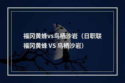 福冈黄蜂vs鸟栖沙岩（日职联福冈黄蜂 VS 鸟栖沙岩）