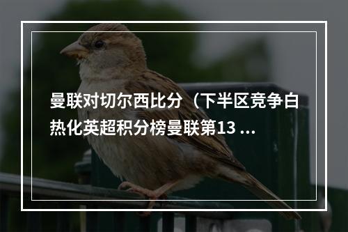 曼联对切尔西比分（下半区竞争白热化英超积分榜曼联第13 切尔西第14 伯恩茅斯第15）