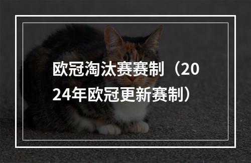 欧冠淘汰赛赛制（2024年欧冠更新赛制）