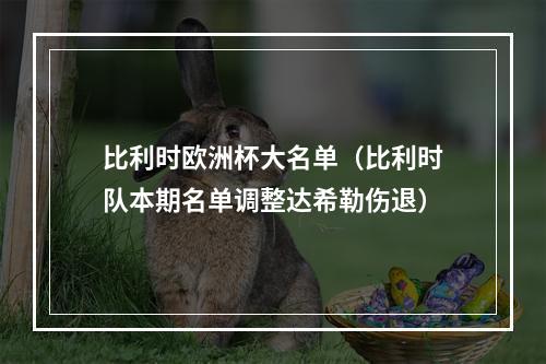 比利时欧洲杯大名单（比利时队本期名单调整达希勒伤退）