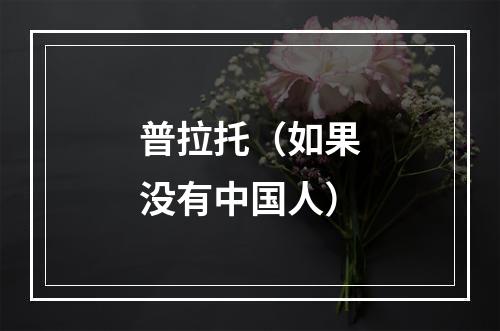 普拉托（如果没有中国人）