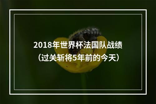 2018年世界杯法国队战绩（过关斩将5年前的今天）