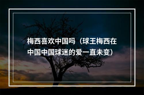 梅西喜欢中国吗（球王梅西在中国中国球迷的爱一直未变）