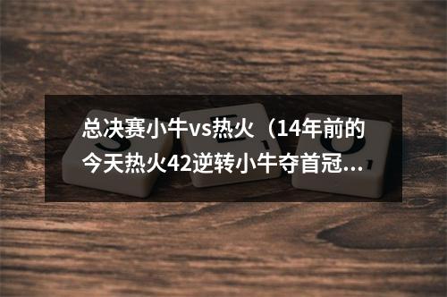 总决赛小牛vs热火（14年前的今天热火42逆转小牛夺首冠 三年级韦德荣膺FMVP）