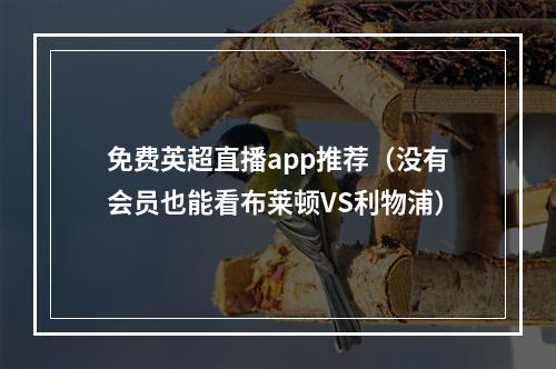 免费英超直播app推荐（没有会员也能看布莱顿VS利物浦）