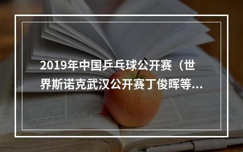 2019年中国乒乓球公开赛（世界斯诺克武汉公开赛丁俊晖等18名中国选手出战）