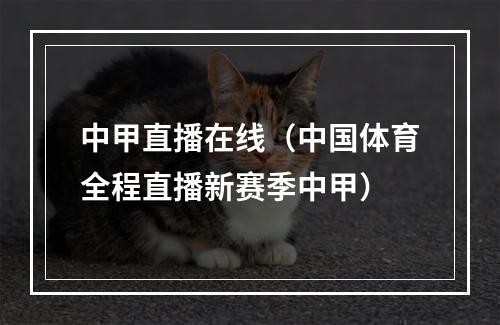 中甲直播在线（中国体育全程直播新赛季中甲）