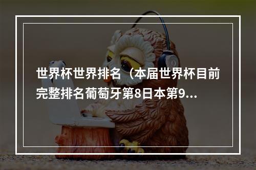 世界杯世界排名（本届世界杯目前完整排名葡萄牙第8日本第9 德国第17卡塔尔第32）
