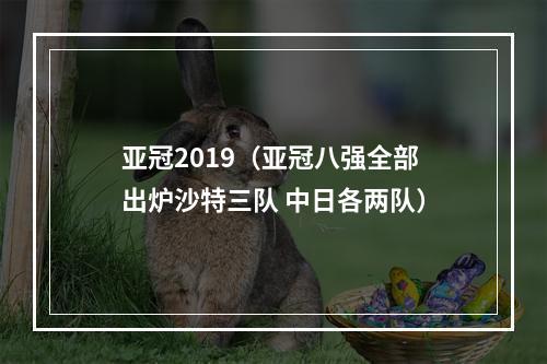 亚冠2019（亚冠八强全部出炉沙特三队 中日各两队）