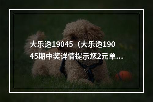 大乐透19045（大乐透19045期中奖详情提示您2元单式票也能中千万大奖）