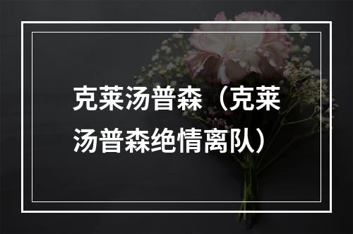 克莱汤普森（克莱汤普森绝情离队）