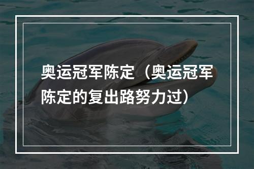 奥运冠军陈定（奥运冠军陈定的复出路努力过）
