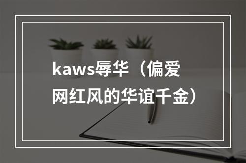 kaws辱华（偏爱网红风的华谊千金）