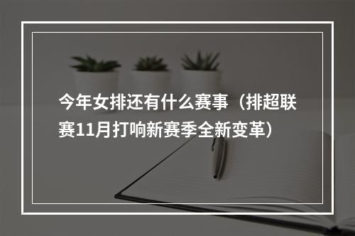 今年女排还有什么赛事（排超联赛11月打响新赛季全新变革）