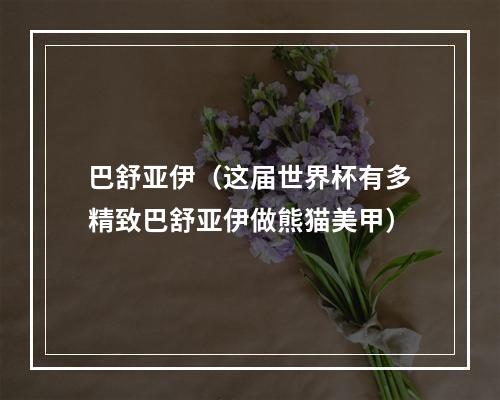 巴舒亚伊（这届世界杯有多精致巴舒亚伊做熊猫美甲）