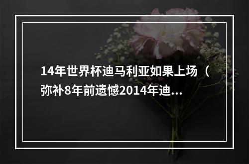 14年世界杯迪马利亚如果上场（弥补8年前遗憾2014年迪马利亚因伤无缘决赛）