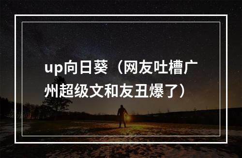 up向日葵（网友吐槽广州超级文和友丑爆了）