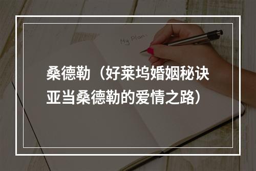 桑德勒（好莱坞婚姻秘诀亚当桑德勒的爱情之路）