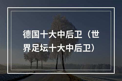 德国十大中后卫（世界足坛十大中后卫）