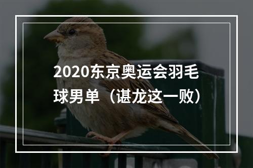 2020东京奥运会羽毛球男单（谌龙这一败）