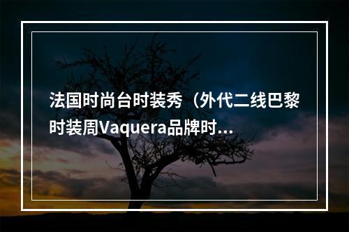 法国时尚台时装秀（外代二线巴黎时装周Vaquera品牌时装秀）
