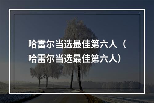 哈雷尔当选最佳第六人（哈雷尔当选最佳第六人）