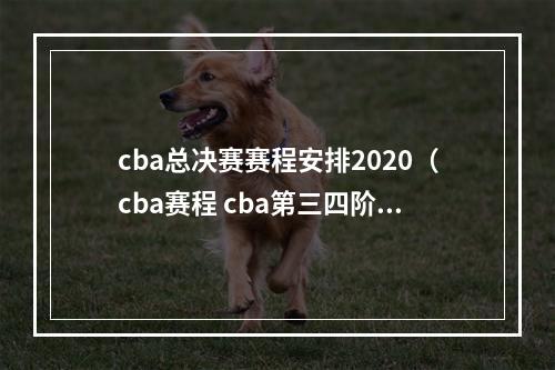 cba总决赛赛程安排2020（cba赛程 cba第三四阶段季后赛总决赛赛程安排2021时间表）