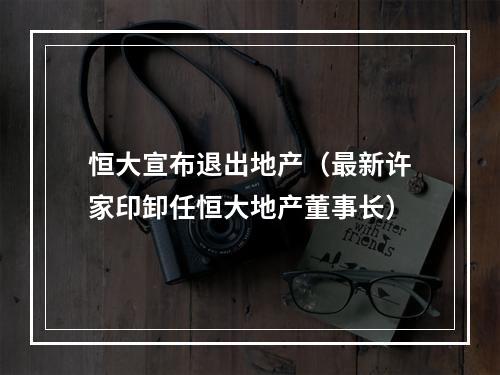 恒大宣布退出地产（最新许家印卸任恒大地产董事长）
