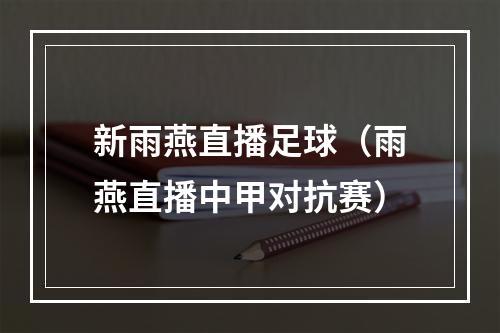 新雨燕直播足球（雨燕直播中甲对抗赛）