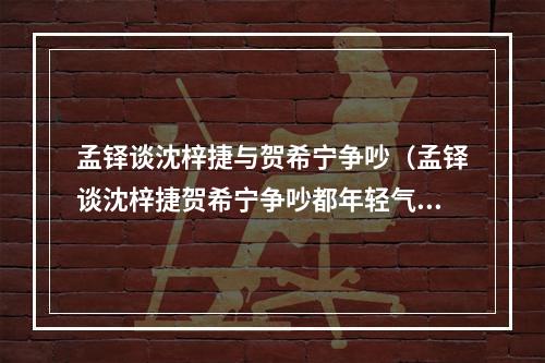 孟铎谈沈梓捷与贺希宁争吵（孟铎谈沈梓捷贺希宁争吵都年轻气盛 都为了赢球）