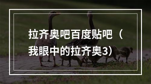 拉齐奥吧百度贴吧（我眼中的拉齐奥3）