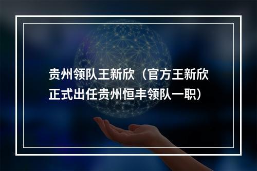 贵州领队王新欣（官方王新欣正式出任贵州恒丰领队一职）