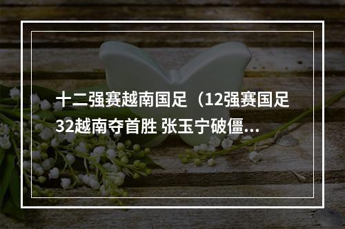 十二强赛越南国足（12强赛国足32越南夺首胜 张玉宁破僵局武磊2球读秒绝杀）