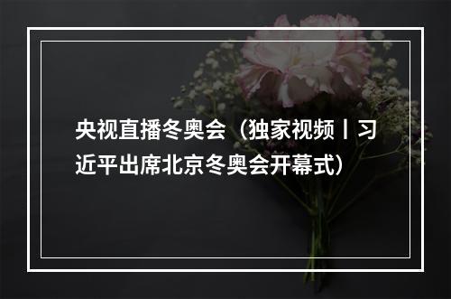 央视直播冬奥会（独家视频丨习近平出席北京冬奥会开幕式）