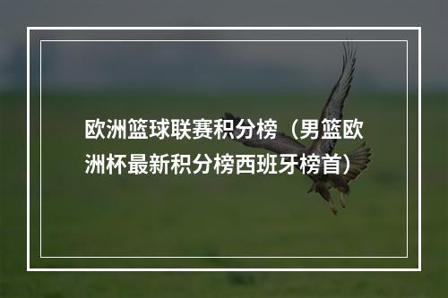 欧洲篮球联赛积分榜（男篮欧洲杯最新积分榜西班牙榜首）