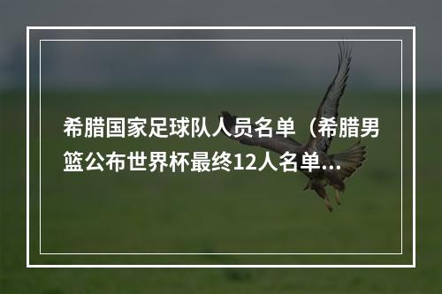 希腊国家足球队人员名单（希腊男篮公布世界杯最终12人名单）